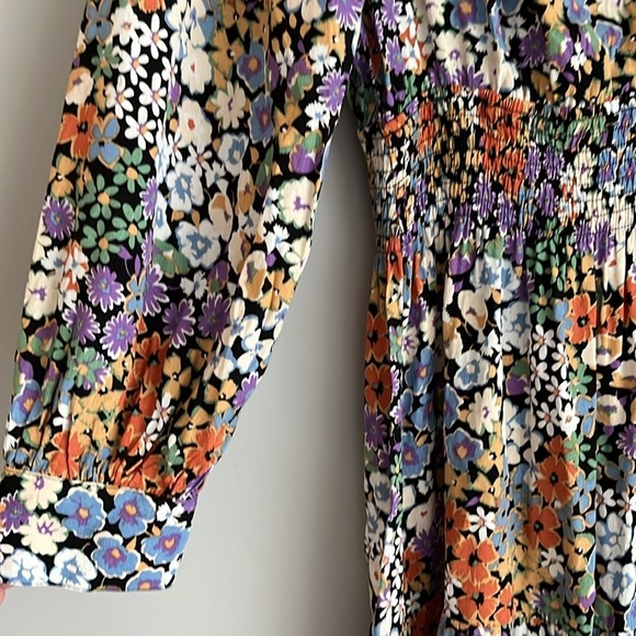 Dear John Multicolor Floral Long Sleeve Dress large - Picture 4 of 5